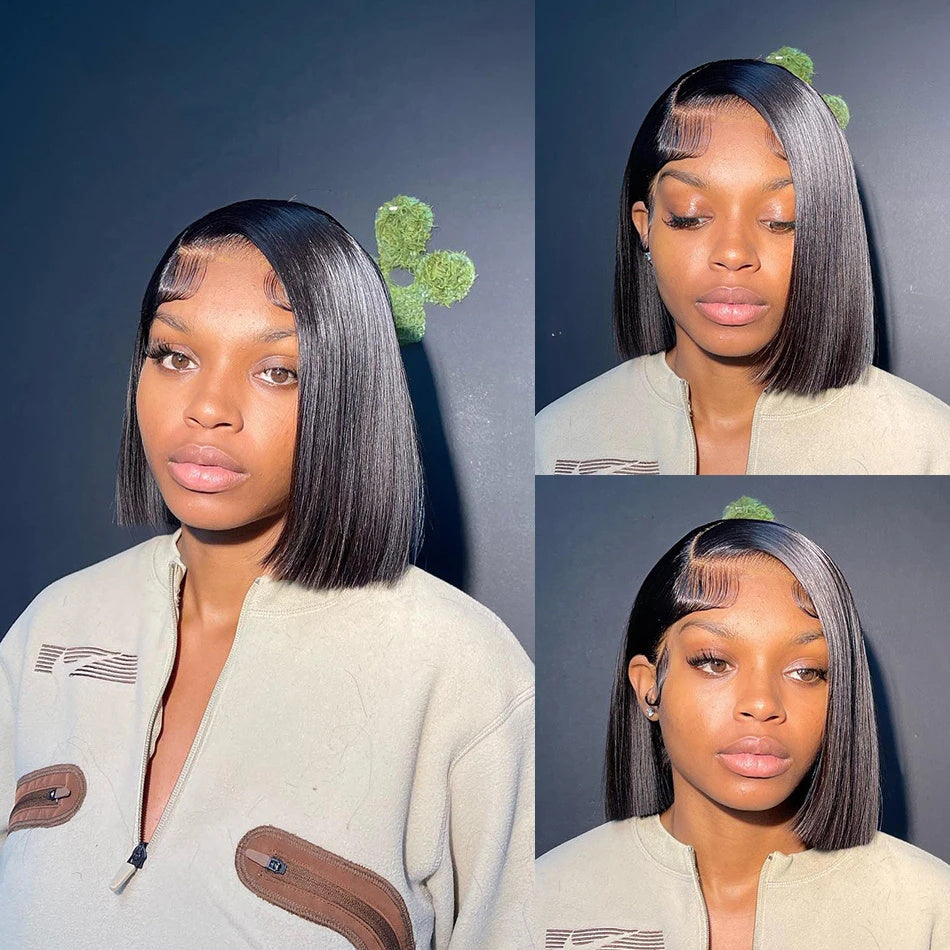 13x4 Lace Front Bob Wig Straight Human Hair Can Part Anywhere Wigs