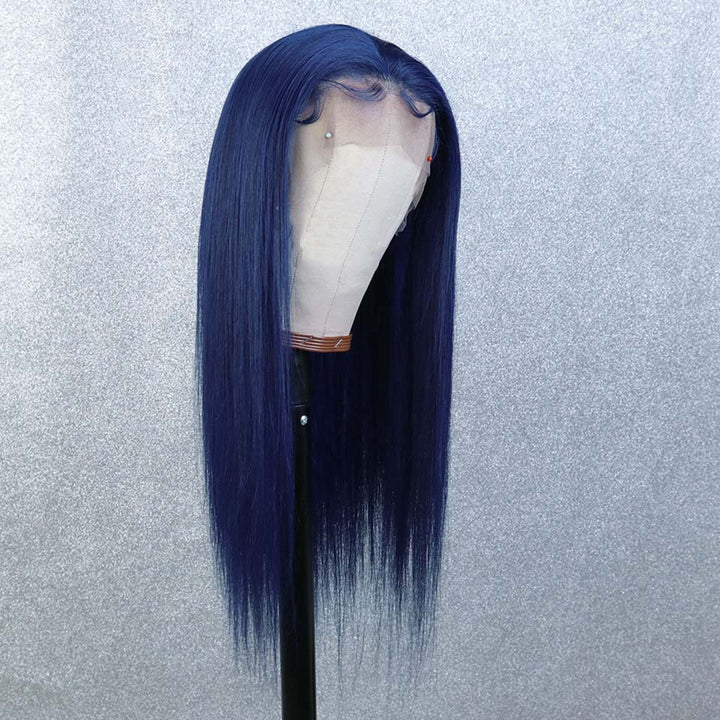  Dark Blue Color wig gorgeous wig 100% human hair 