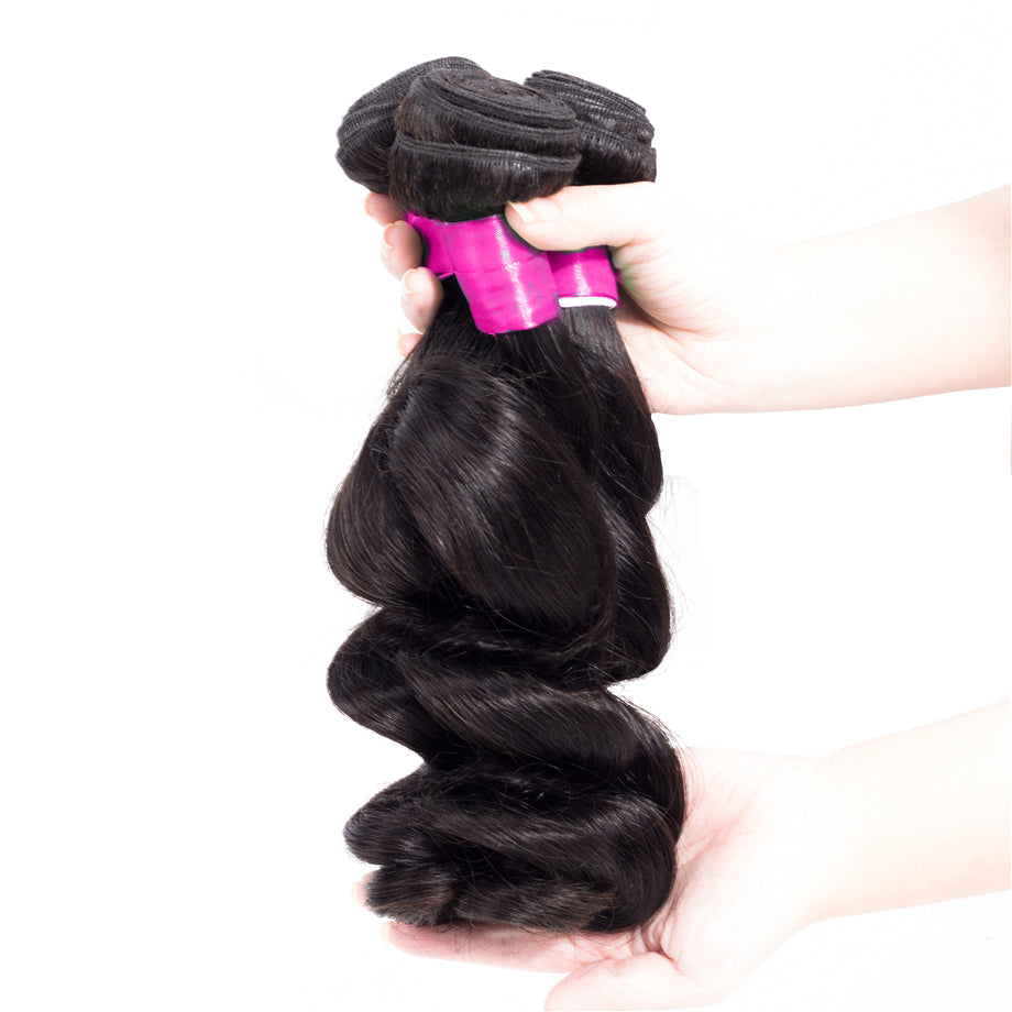 Brazilian Loose Wave 3 Bundles 100% Human Hair Weave Bundles Remy Hair Extension Bling Hair - Bling Hair