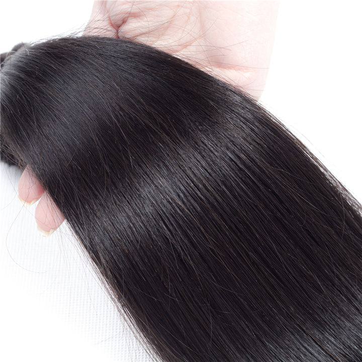 Brazilian Straight Bundles With 4×4 Closure 10A Grade 100% Human Remy Hair Bling Hair - Bling Hair