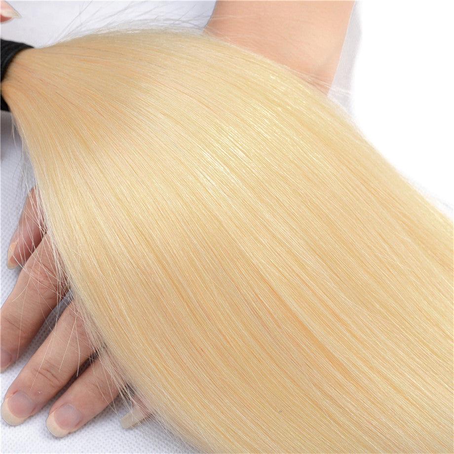 Straight Hair 4 Bundles 613 Color Brazilian Hair Weave Bundles 100% Remy Human Hair Extension Bling Hair - Bling Hair