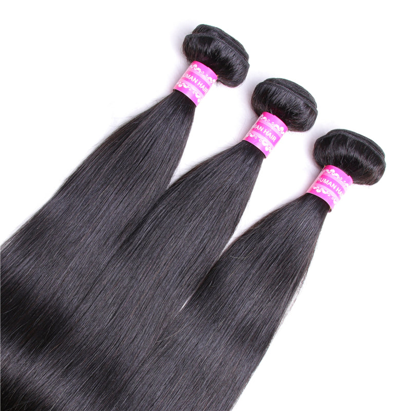 Brazilian Straight Hair 3 Bundles 100% Human Hair Weave Bundles Remy Hair Extension Bling Hair - Bling Hair