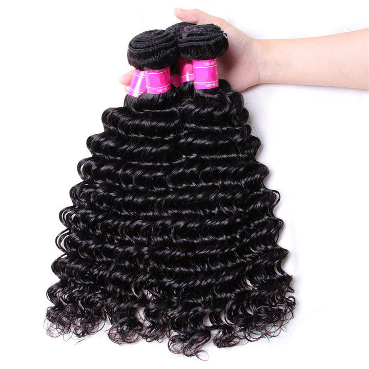 Deep Wave 4 Bundles Brazilian Hair Weave Bundles 100% Remy Human Hair Extension Bling Hair - Bling Hair