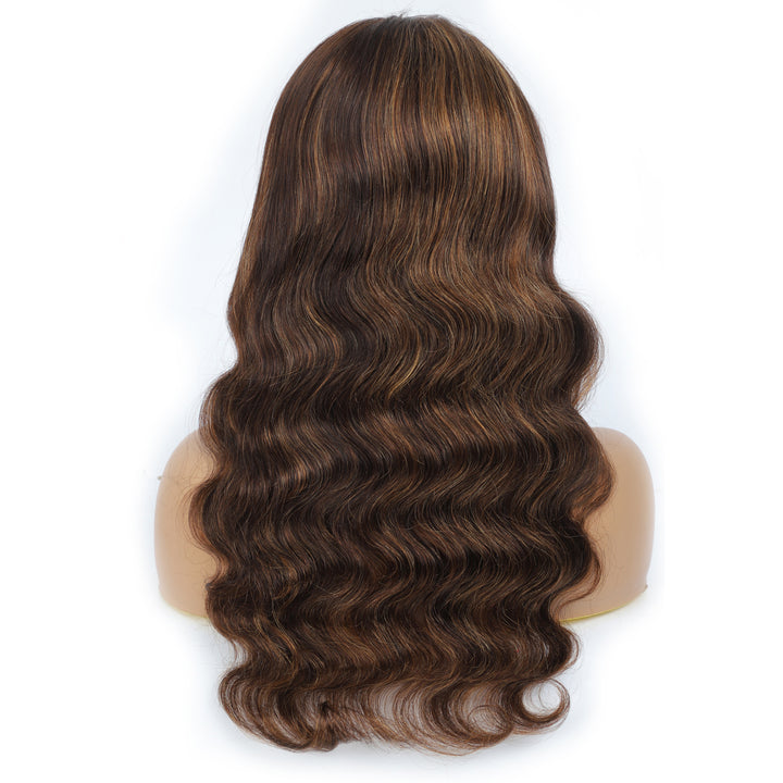 Brazilian Body Wave Wigs Highlight Ombre #4/27 Glueless Headband Wigs Human Hair Wigs 150%&180 Density  Bling Hair - Bling Hair