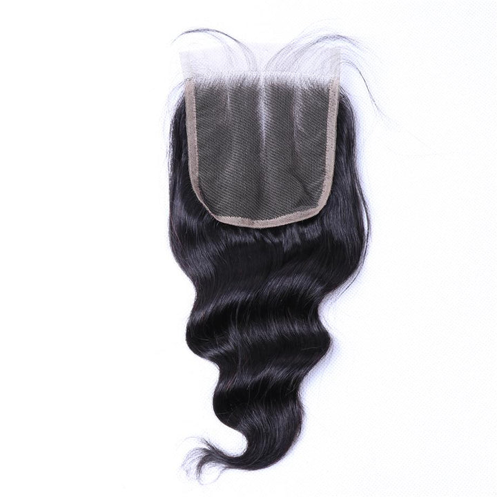 Loose Deep 100% Virgin Hair 4 Bundles With 4×4 Closure Free Part 15A Grade Bling Hair