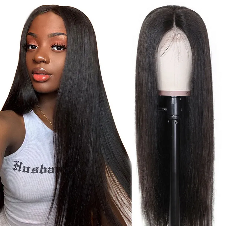 250% High Density Straight Human Hair Lace Front Wigs Pre Plucked Virgin Hair Blinghair