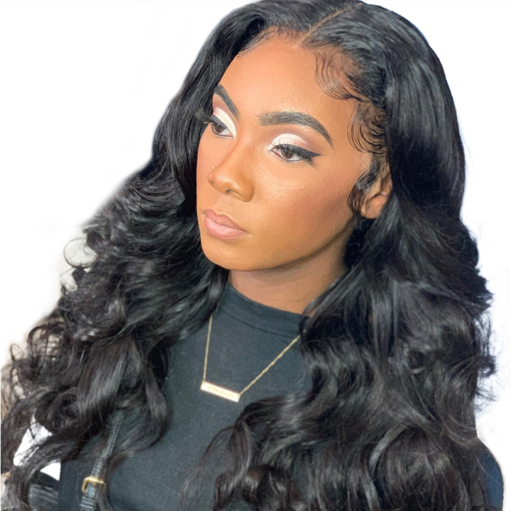 U Part Wigs Human Hair Body Wave Wigs Natural Color Bling Hair