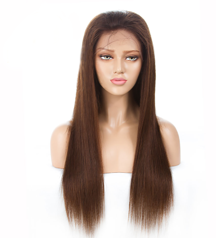 Straight #4 Honey Brown Wig 13x4 Lace Front Human Hair Wigs Peruvian Remy Lace Frontal Women Wig Pre Plucked With Baby Hair - Bling Hair