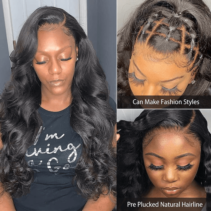 360 Lace Frontal Wigs Upgrade Glueless Pre-Cut Bleached-knots Brazilian Body Wave Human Hair Wigs Bling hair