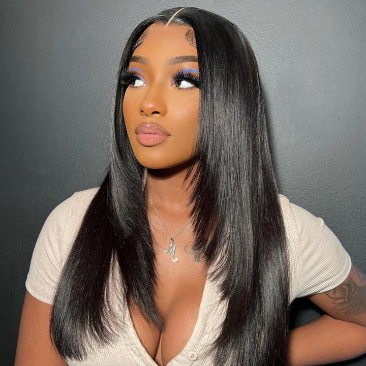 Blinghair Bone Straight Layer Inner Buckle Lace Wigs