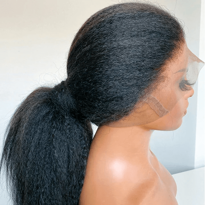 360 Lace Frontal Wigs Glueless Wigs With Baby Hair Pre-plucked Natural Hairline Yaki Straight Wig
