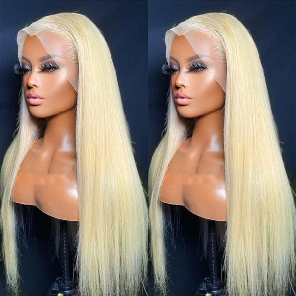 HD Transparent 13x4 13x6 613 Blonde Lace Front Human Hair Frontal Wigs 180% Density