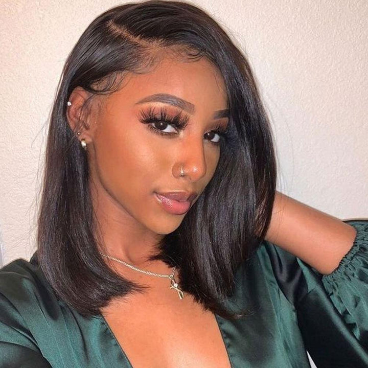 13*4 Deep Part Straight Bob Wig Lace Front Human Hair Wigs For Black Women