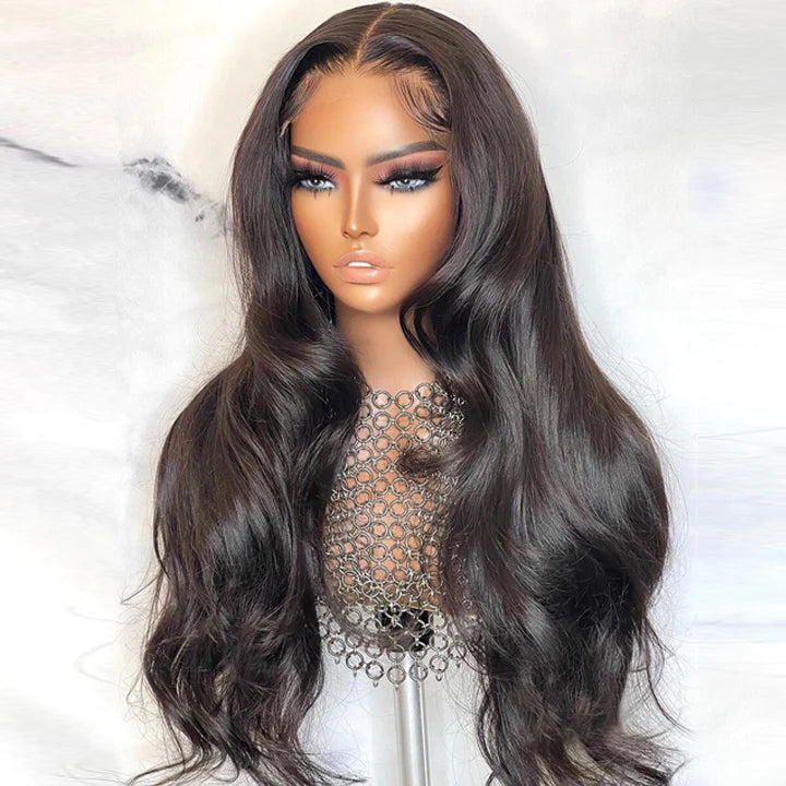 Super Sale $129 24" Body Wave 4X4 Lace Closure Wig Glueless Human Hair Wig