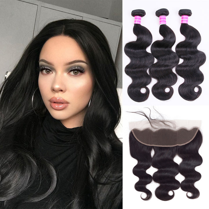 Brazilian Body Wave Bundles With 13×4 lace Frontal 10A Grade 100% Human Remy Hair Bling Hair - Bling Hair
