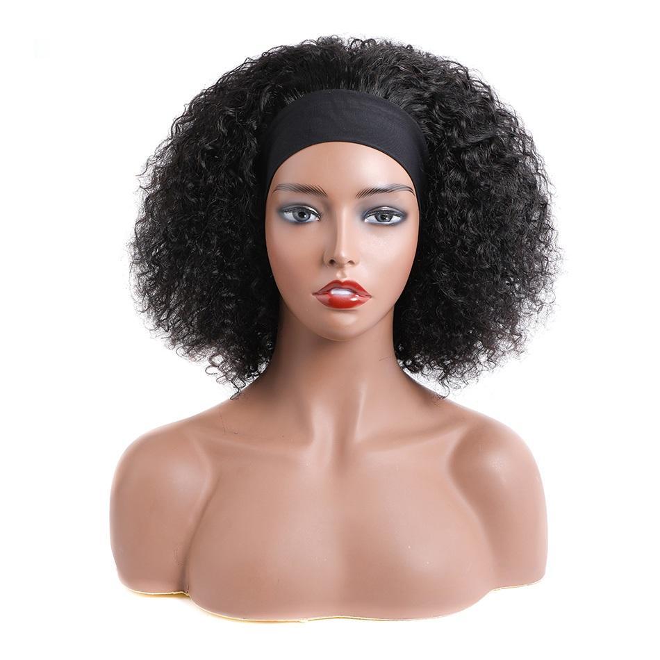 16inch 79$ Afro Kinky Curly Human Hair Headband Wigs | Flash Sale
