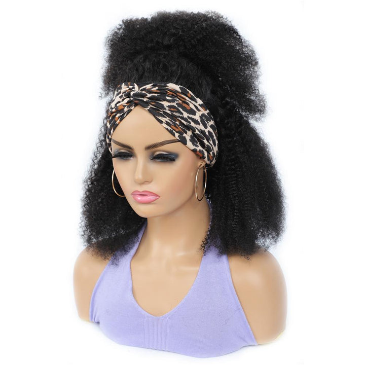 Glueless Headband Wig Afro Kinky Curly 180% 220% Density Human Hair Wigs Bling Hair