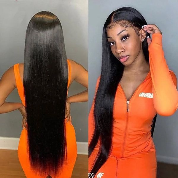 26-40Inch Long Straight HD Lace Front Wigs