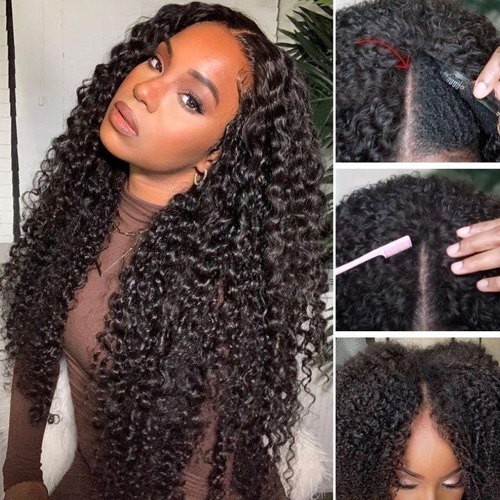 Blinghair Curly V Part Wigs Meets Natural Scalp No Leave Out Beginner Friendly No Glue