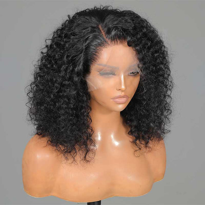Short Bob Wig Jerry Curly Human Hair Wigs for Women Pre-Plucked 13x4 Transparent Lace Wig
