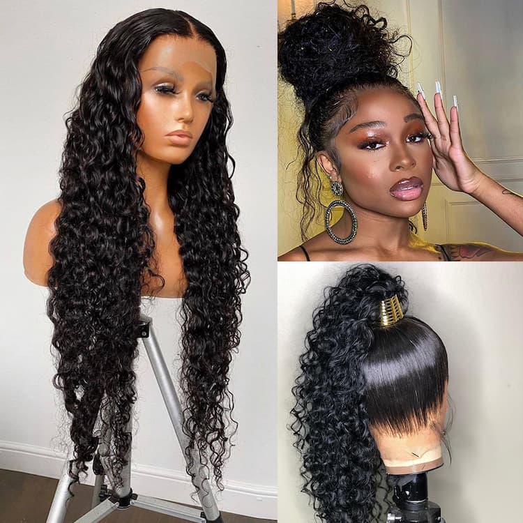 360 Water Wave Lace Frontal Wigs Upgrade Glueless Human Hair Wigs Preplucked With Baby Hair