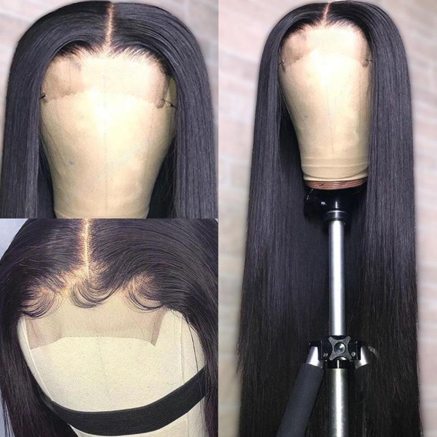 Bone Straight Wig 4x4 Transparent Lace Closure Wigs Virgin Hair Wigs Pre-plucked with baby hair