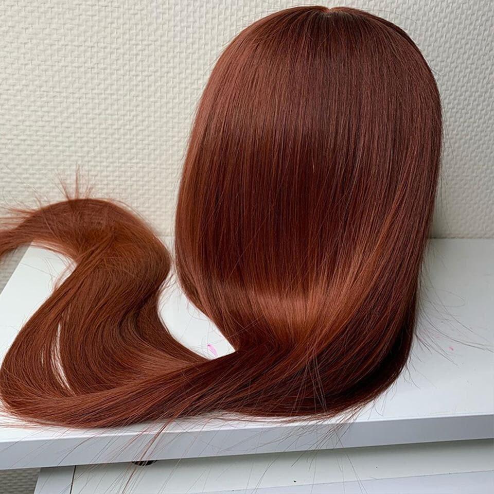 Reddish Brown Bone Straight 13x4 Lace Front Wig Human Hair Wig