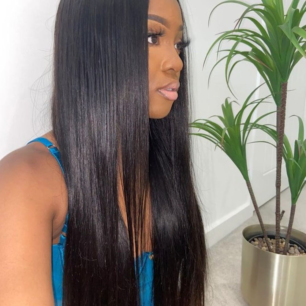 Brazilian Straight Bundles With 7×7 Closure 10A Grade 100% Human Remy Hair Bling Hair - Bling Hair