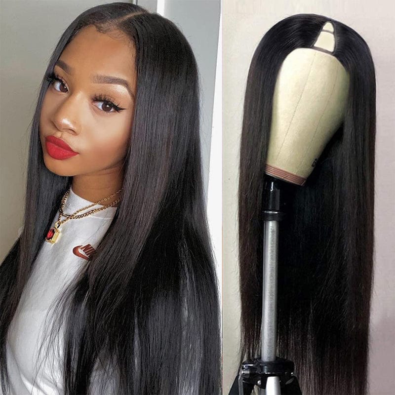 Blinghair V Part Wig straight Virgin Hair Wigs No Leave Out Natural Scalp