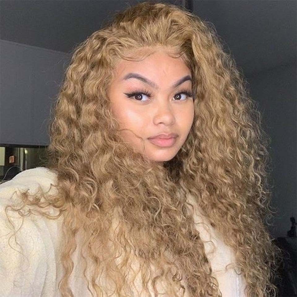 Honey Blonde Pre Plucked Water Wave Lace Wig blinghair